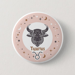 Zodiac Sign Taurus Button