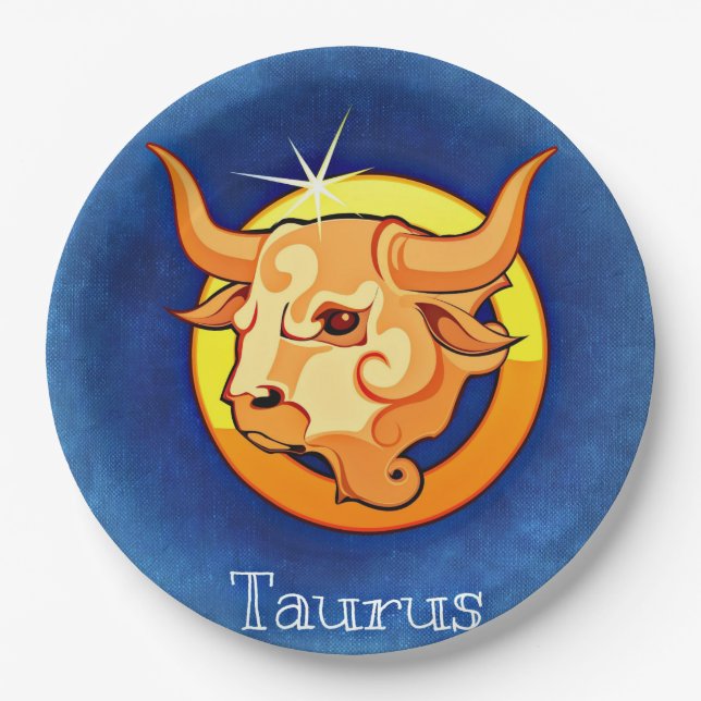 Zodiac_Sign_Taurus Pappteller (Vorderseite)