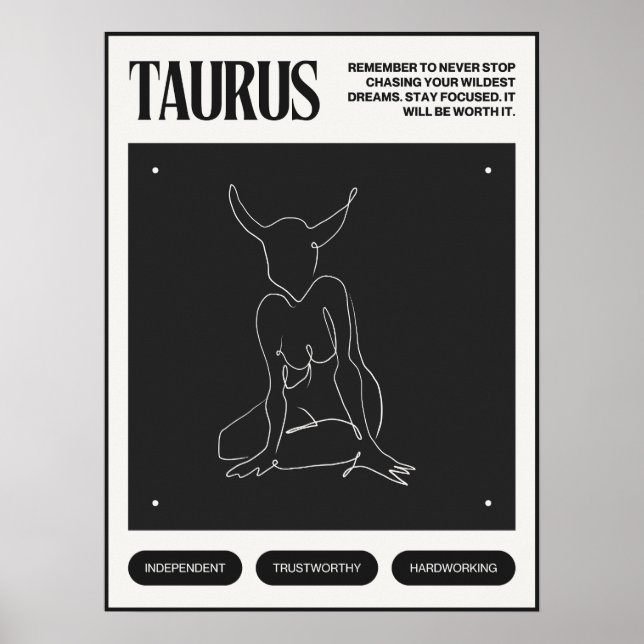 Zodiac Sign Taurus Poster (Vorne)