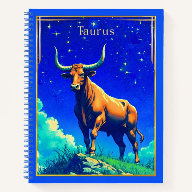 Zodiac Sign Taurus Rooted in Earth and Sky Journal Notizbuch (Vorderseite)