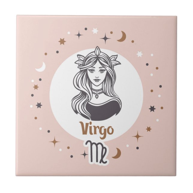 Zodiac Sign Virgo Fliese (Vorderseite)