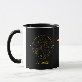 Zodiac Sign Virgo Golden Yellow Anpassbare Tasse