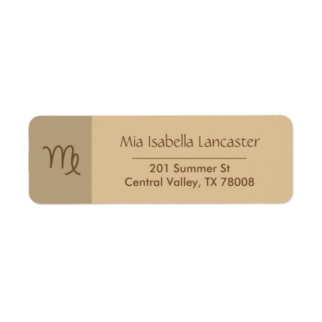 Zodiac Sign Virgo Moderne Rücksendeadressen-Aufkle (Vorne)