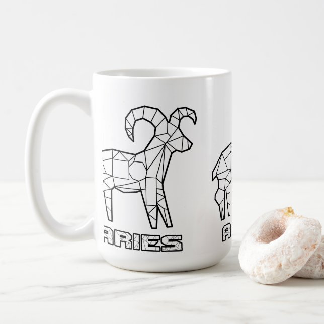 Zodiac-Signatur-Tasse: Aries Kaffeetasse (Mit Donut)
