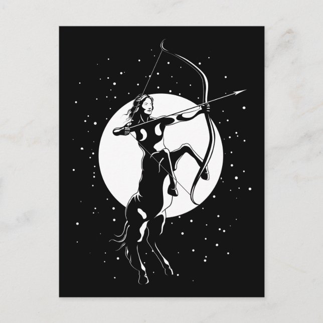 Zodiac Signature Illustration - Sagittarius Postkarte (Vorderseite)