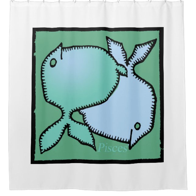 Zodiac Signes Poissons Douche Rideau (Devant)
