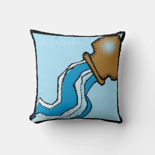 Zodiac Signs Aquarius Birthday Cotton Pillow Kissen