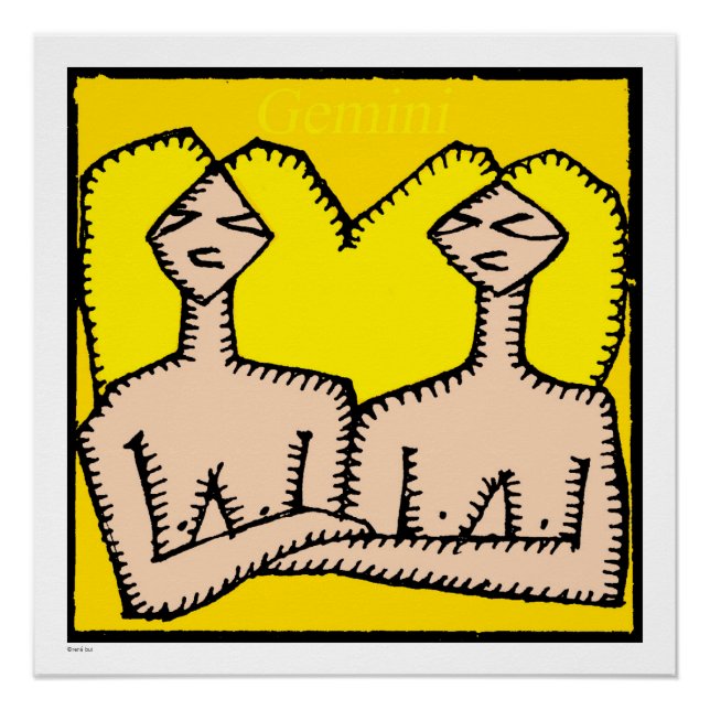 Zodiac Signs Gemini Birthday Perfect Poster 20x20 (Vorderseite)