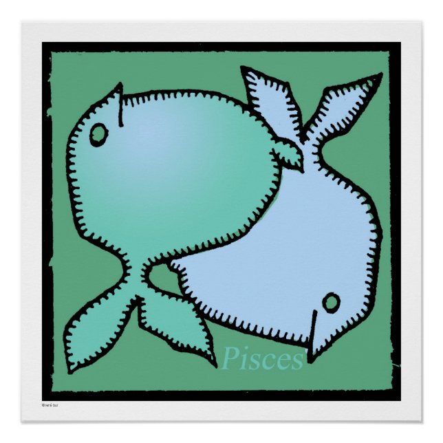 Zodiac Signs Pisces Birthday Perfect Poster 20x20 (Vorderseite)