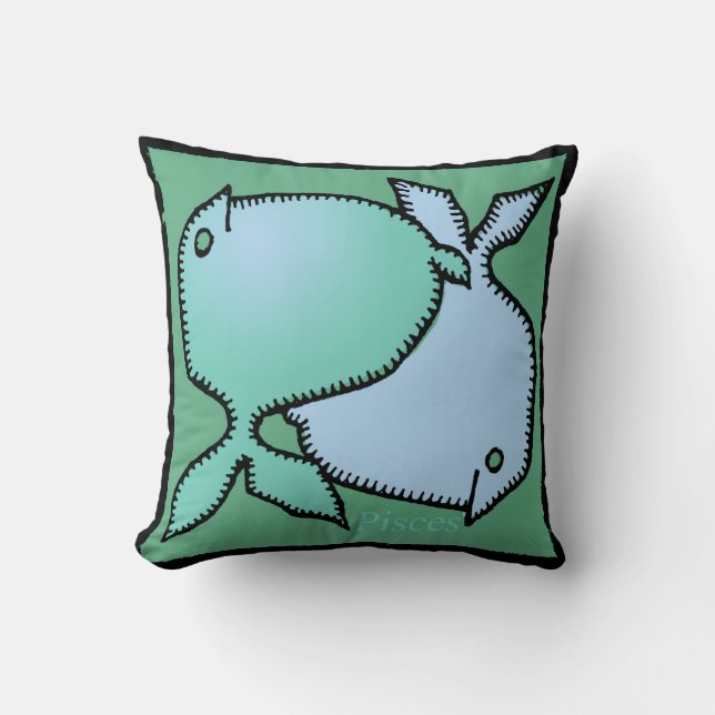 Zodiac Signs Pisces Birthday Pillow Kissen (Vorderseite)