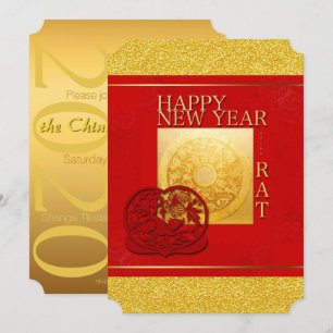 Zodiac Signs Rat Papercut Chinesisches Jahr 2020 P Einladung