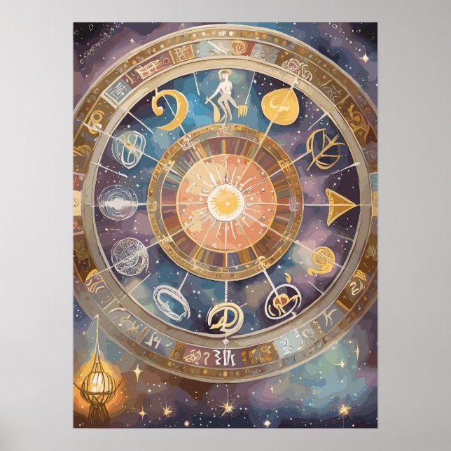 Zodiac Signs und Astrologie Mauer Kunst Poster (Vorne)