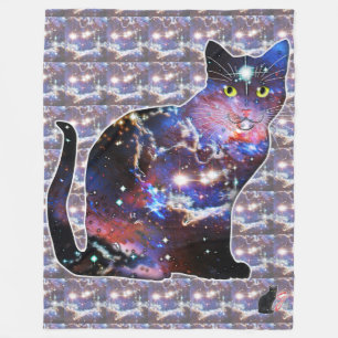 Zodiac Space in Cat Fleece Blanket
