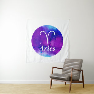 Zodiac Space Nebula Aries Wandteppich