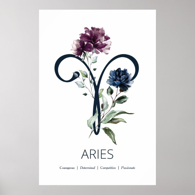 Zodiac Star Sign Aries Poster (Vorne)
