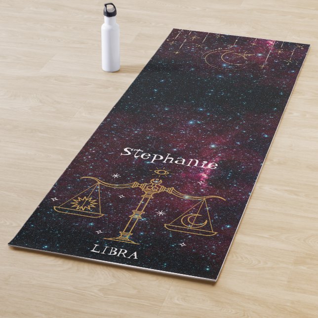 Zodiac Star Sign Libra Monogram Glitzer Yogamatte (Beispiel)