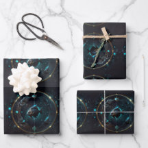 Zodiac Star Symbol Wrapping Paper Sheets