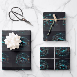 Zodiac Star Symbol Wrapping Paper Sheets Geschenkpapier Set