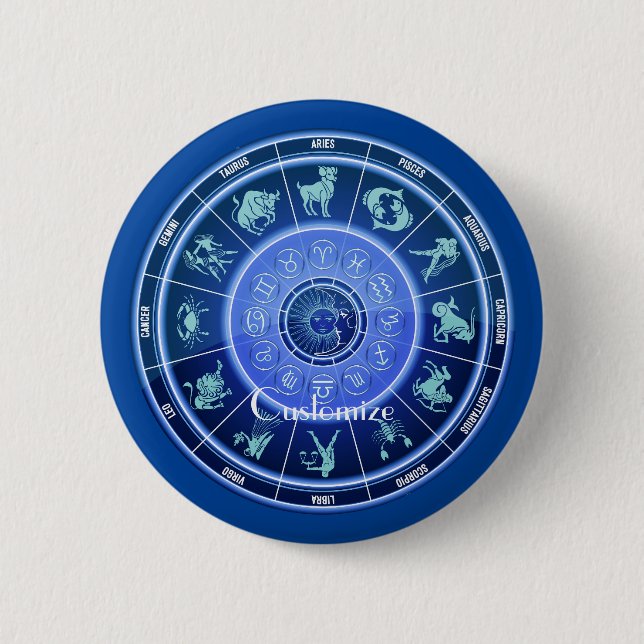 Zodiac Sun Sign Astrologie Kalender Thunder_Cove Button (Vorderseite)