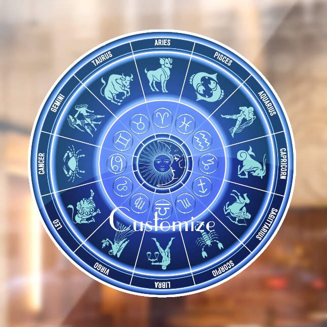 Zodiac Sun Sign Astrologie Kalender Thunder_Cove Fensteraufkleber (Blatt 2)