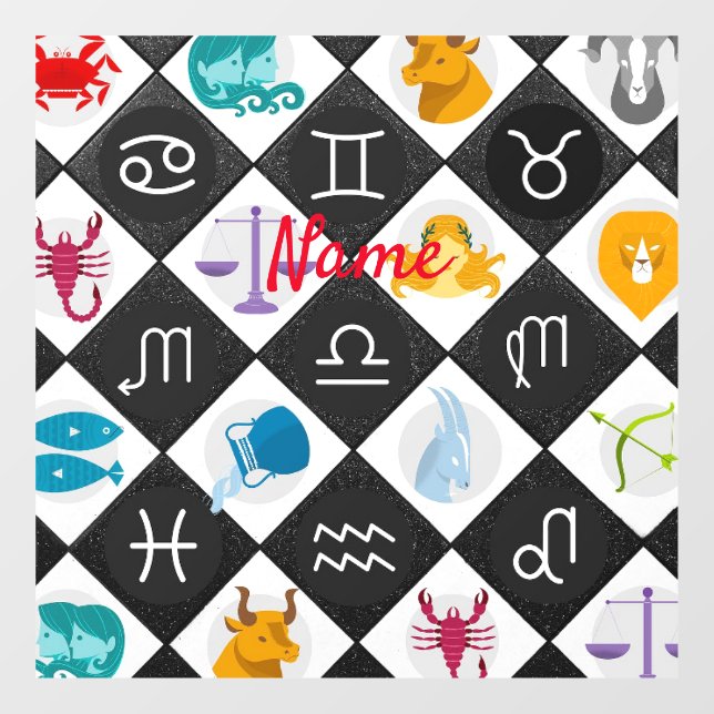 Zodiac Sun Sign Astrologie Kalender Thunder_Cove  Fensteraufkleber (Blatt)
