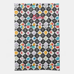 Zodiac Sun Sign Astrologie Kalender Thunder_Cove Geschirrtuch