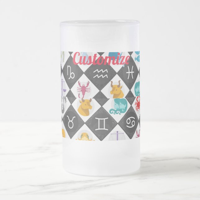 Zodiac Sun Sign Astrologie Kalender Thunder_Cove Mattglas Bierglas (Mittel)