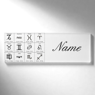 Zodiac Sun Sign Astrologie Kalender Thunder_Cove Namenschild