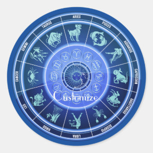 Zodiac Sun Sign Astrologie Kalender Thunder_Cove Runder Aufkleber