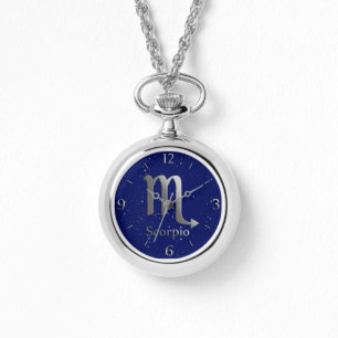 Zodiac-Symbol für Scorpio auf Deep Midnight Blue Armbanduhr