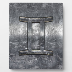 Zodiac-Symbol in Grunge Beändigter Stil Fotoplatte
