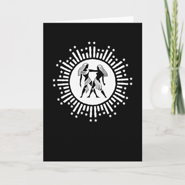 Zodiac-Symbol mit schwarzen Sternen und Weiß Karte (Vorderseite)