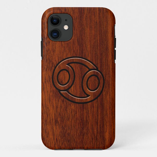 Zodiac Symbol on Mahogany Style Decor Case-Mate iPhone Hülle (Rückseite)
