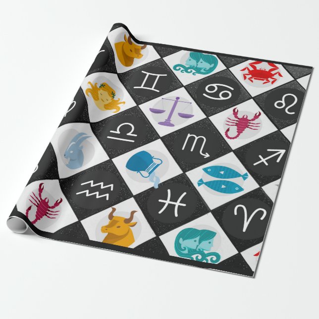 Zodiac Symbols Horoskop Zeichen Astrologie Geschenkpapier (Ungerollt)