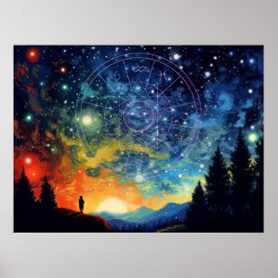 Zodiac Symphony - A Celestial Journey Poster