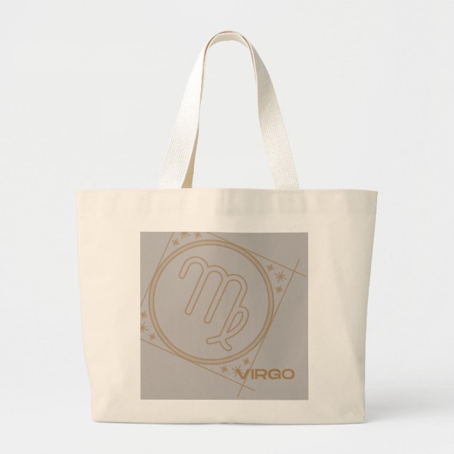 Zodiac-Tasche mit Virgo-Zeichen Inspiriert Jumbo Stoffbeutel (Vorne)