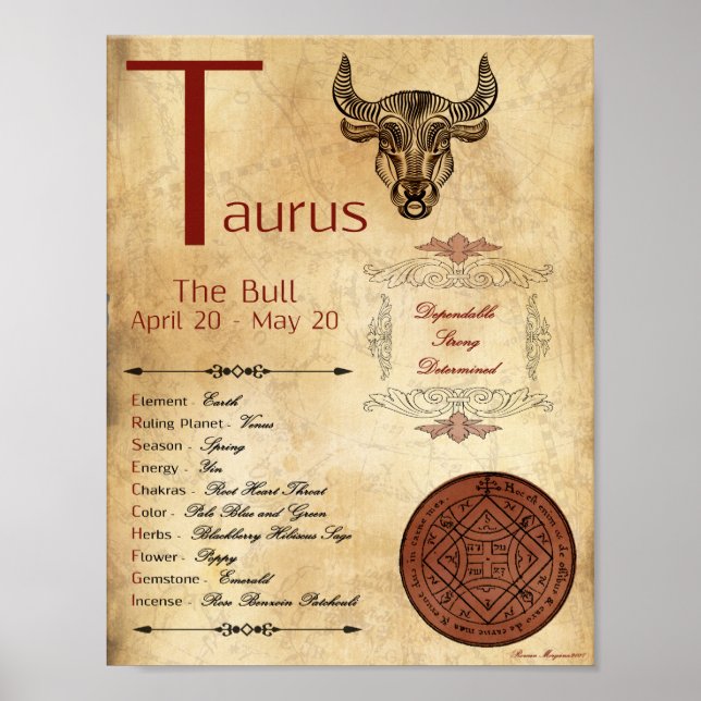 ZODIAC TAURUS Birth Sign POSTER (Vorne)