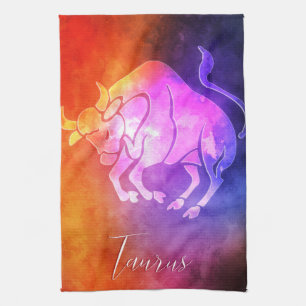 Zodiac: Taurus Colorful Candy Colors Geschirrtuch