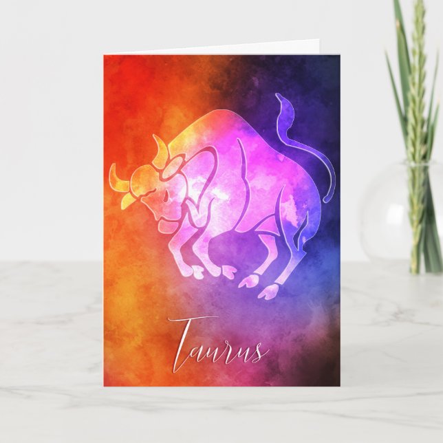 Zodiac: Taurus Colorful Candy Colors Karte (Vorderseite)