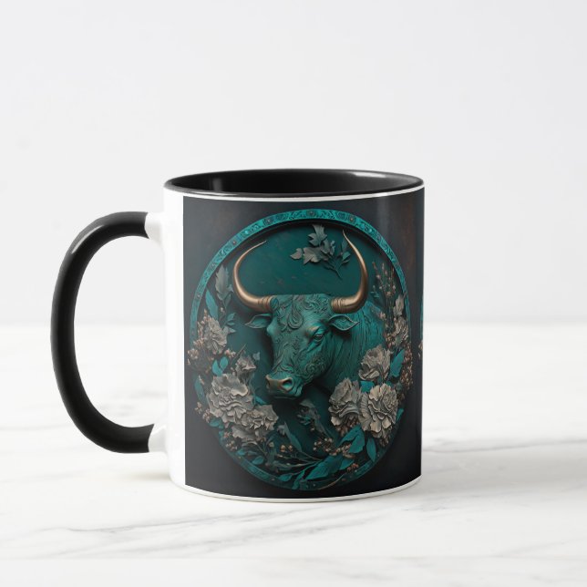 Zodiac Taurus Metal Art Tasse (Links)