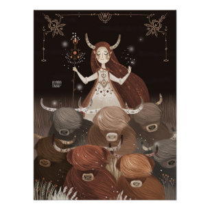 Zodiac Taurus par Alexandra Dikaia Poster