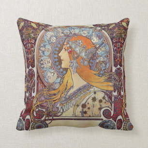 Zodiac und ihr Tiara Alphonse Mucha Kunst und Kult Kissen