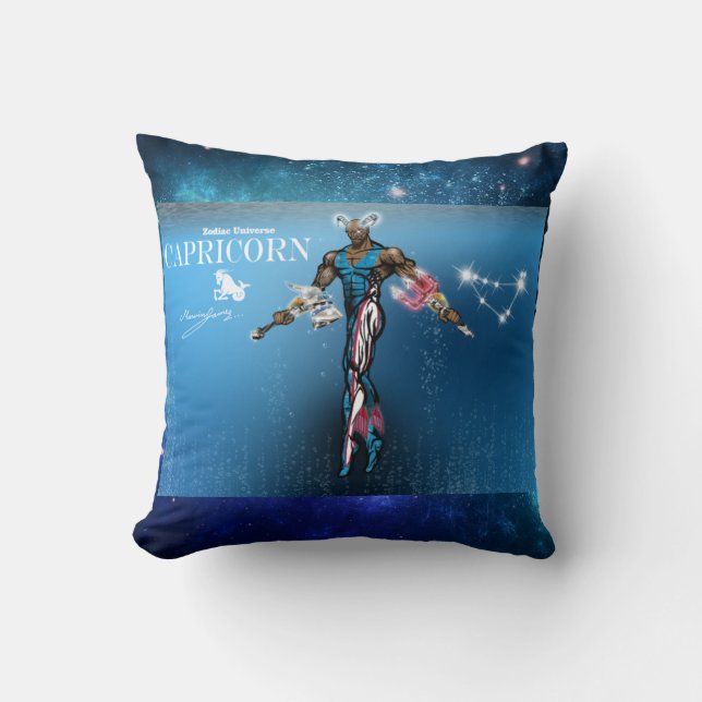 Zodiac Universe-Capricorn-Throw-Pillow Kissen (Vorderseite)