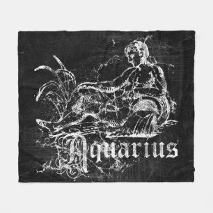 Zodiac Vintag Aquarius Fleecedecke