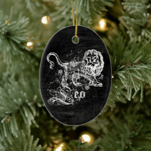 Zodiac Vintag Leo Keramik Ornament