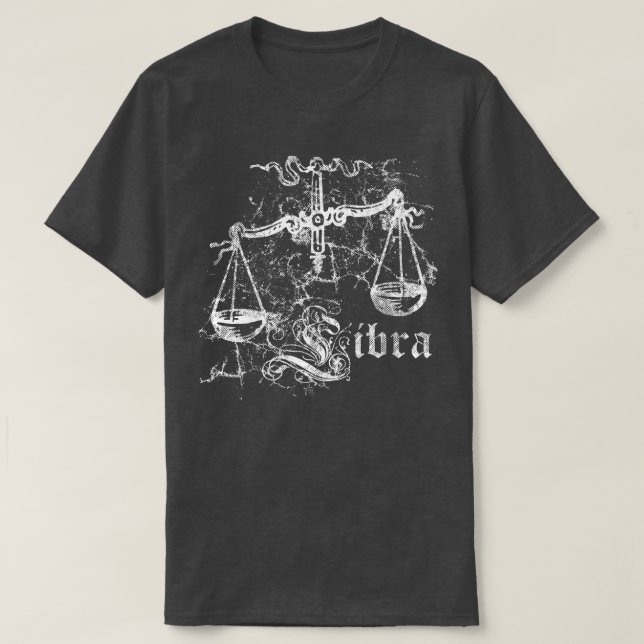 Zodiac Vintag Libra T-Shirt (Design vorne)