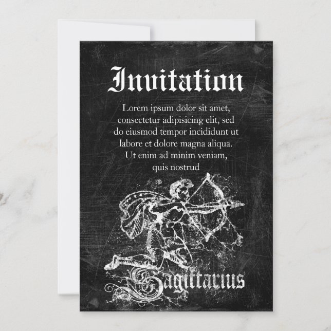 Zodiac Vintag Sagittarius Einladung (Vorderseite)