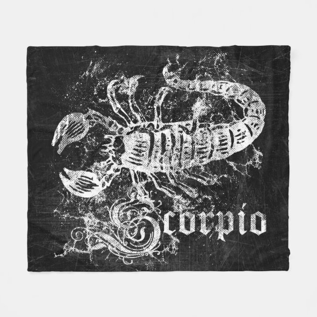 Zodiac Vintag Scorpio Fleecedecke (Vorderseite (Horizontal))