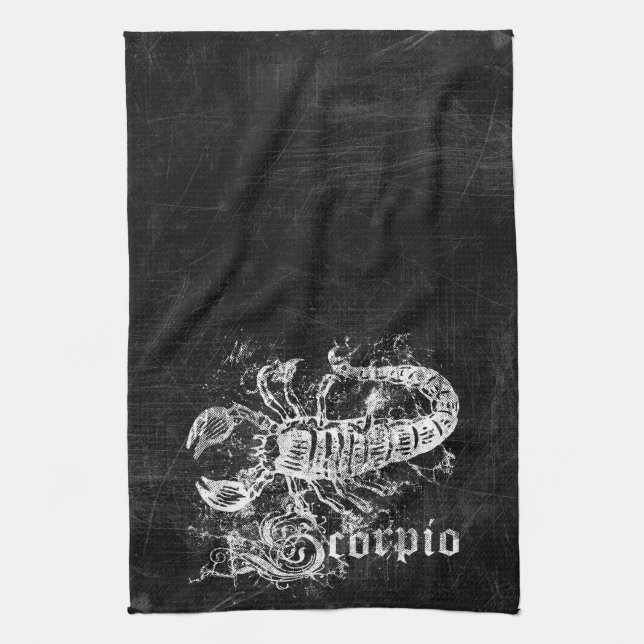 Zodiac Vintag Scorpio Geschirrtuch (Vertikal)