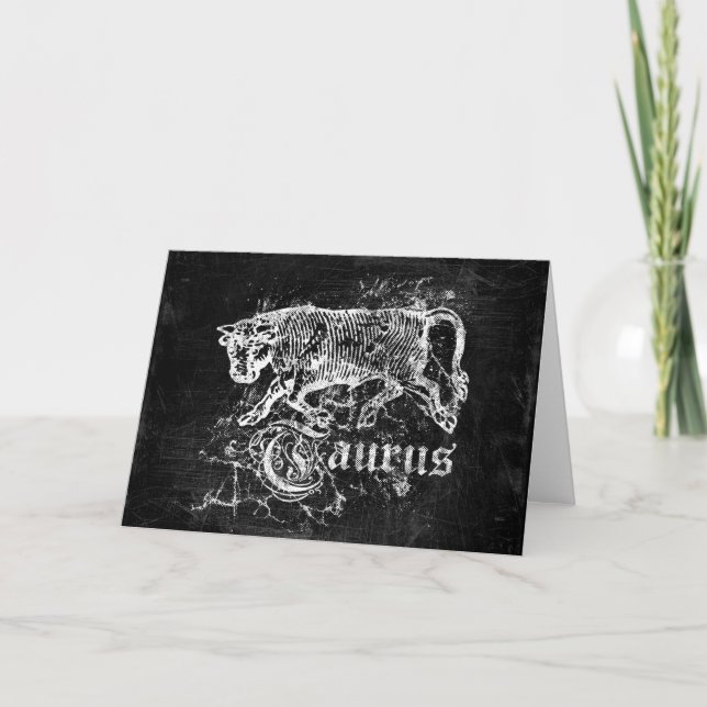 Zodiac Vintag Taurus Karte (Vorderseite)